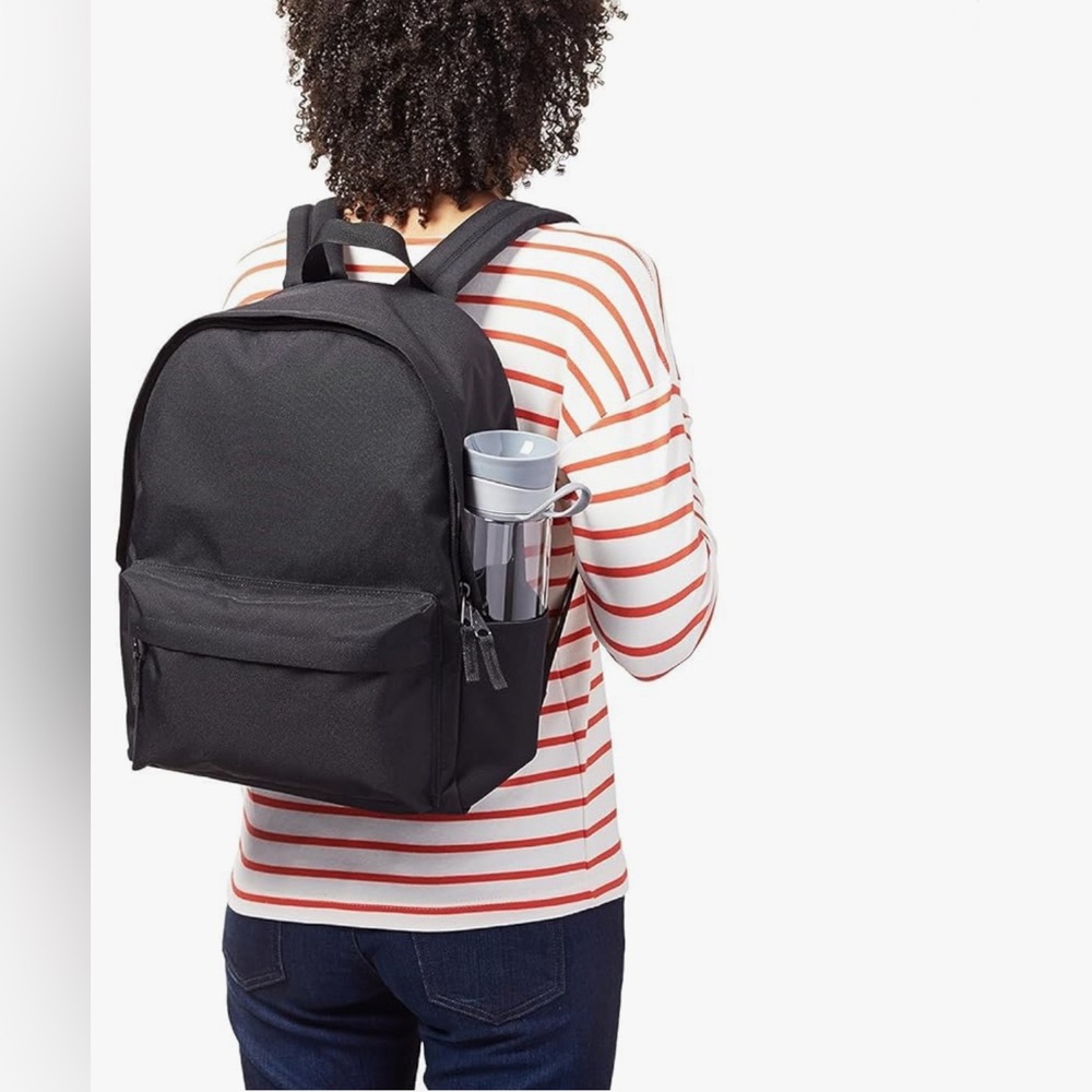 Amazon Basics Classic School Black Backpack With … - image 1